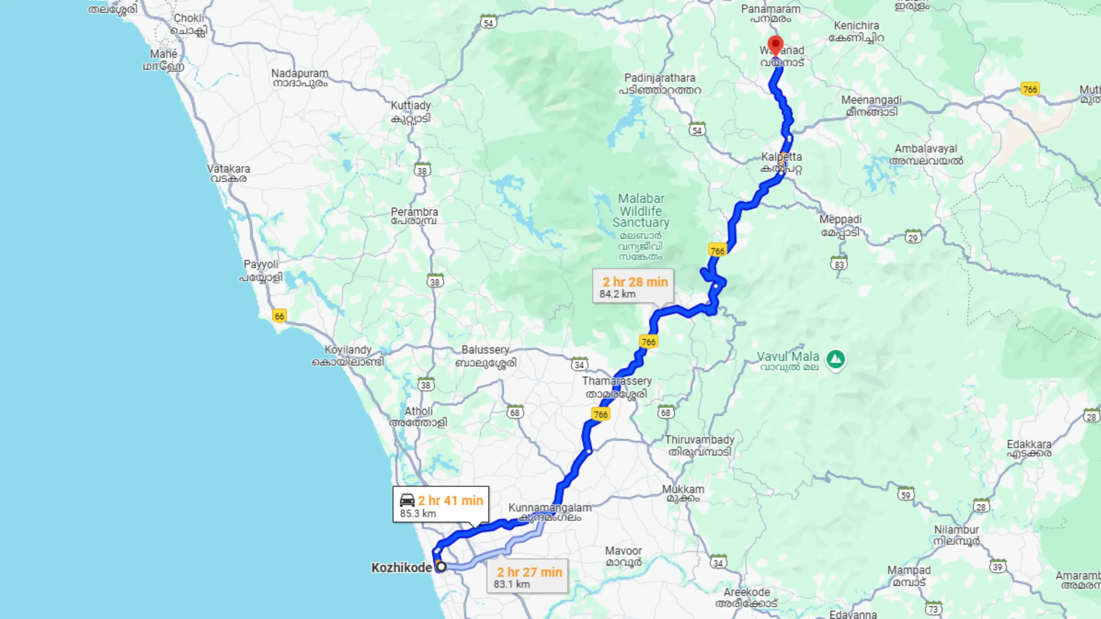 Kozhikode to Wayanad