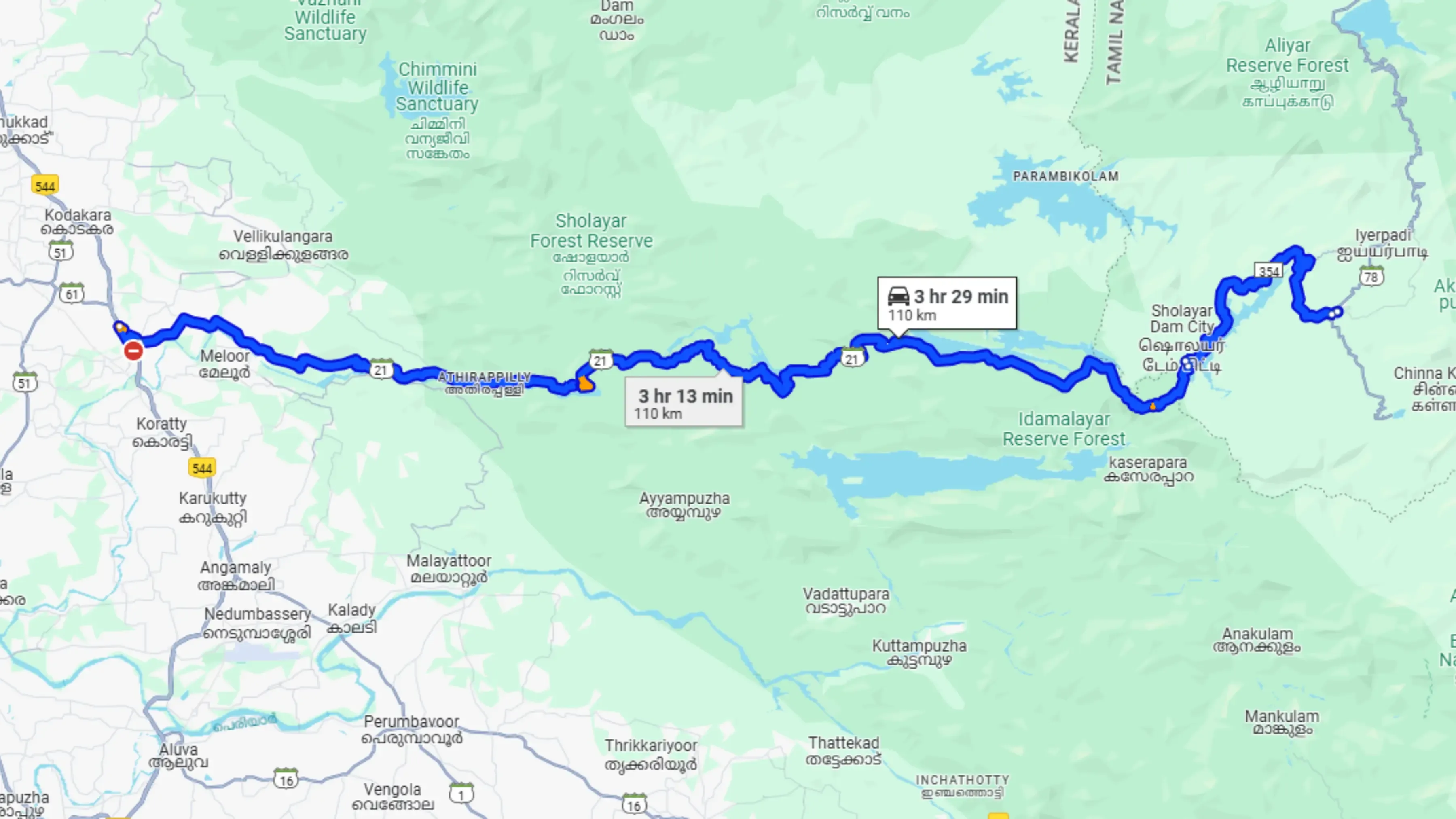 Chalakudi to Valparai