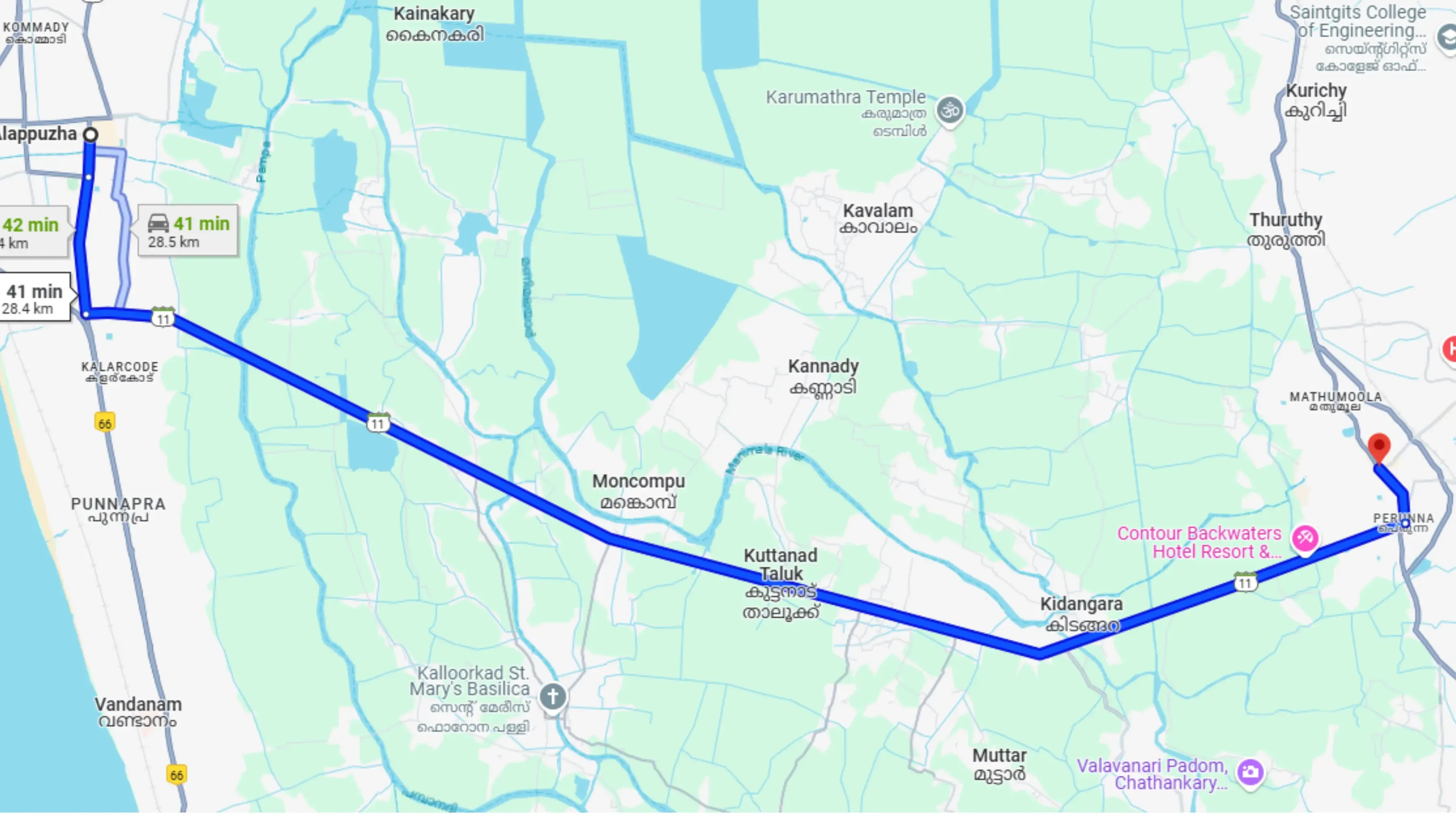 Alappuzha to Changansherry