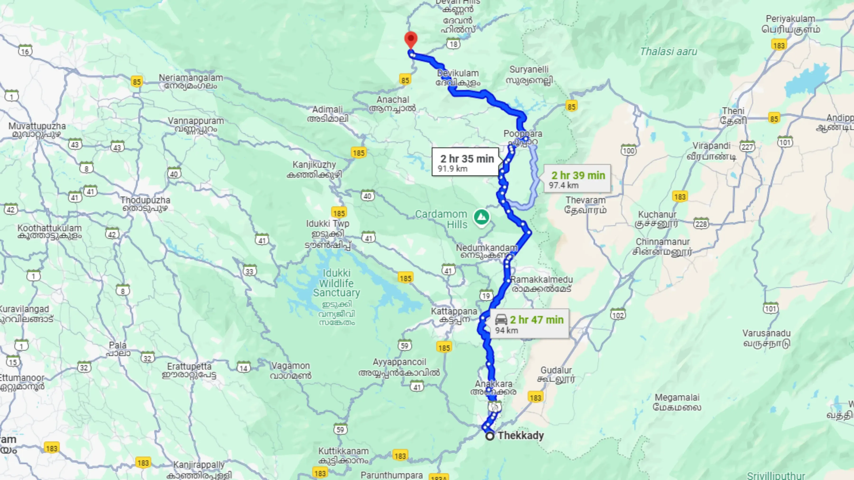 Thekkady to Munnar