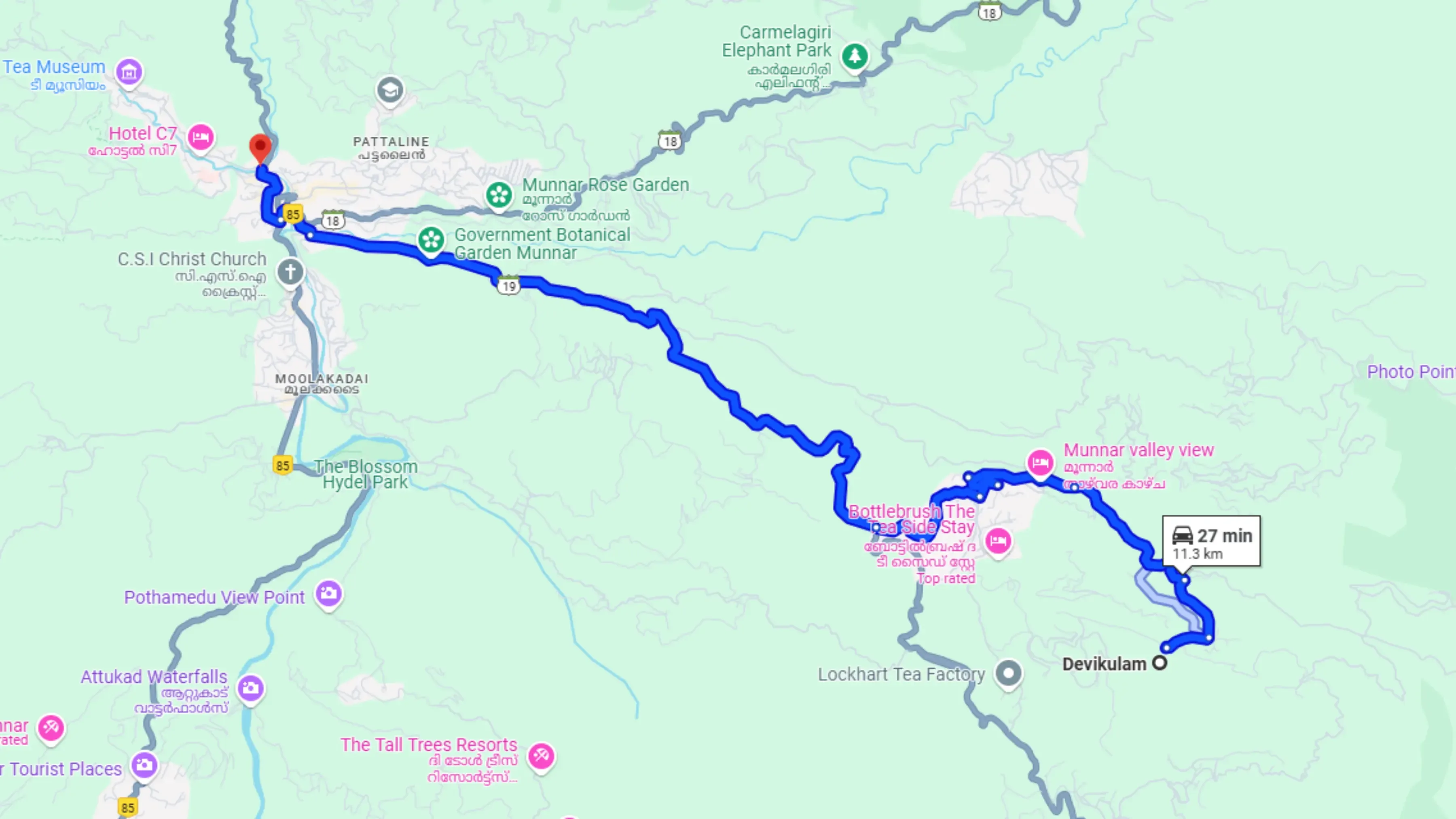 Iravikulam to Munnar