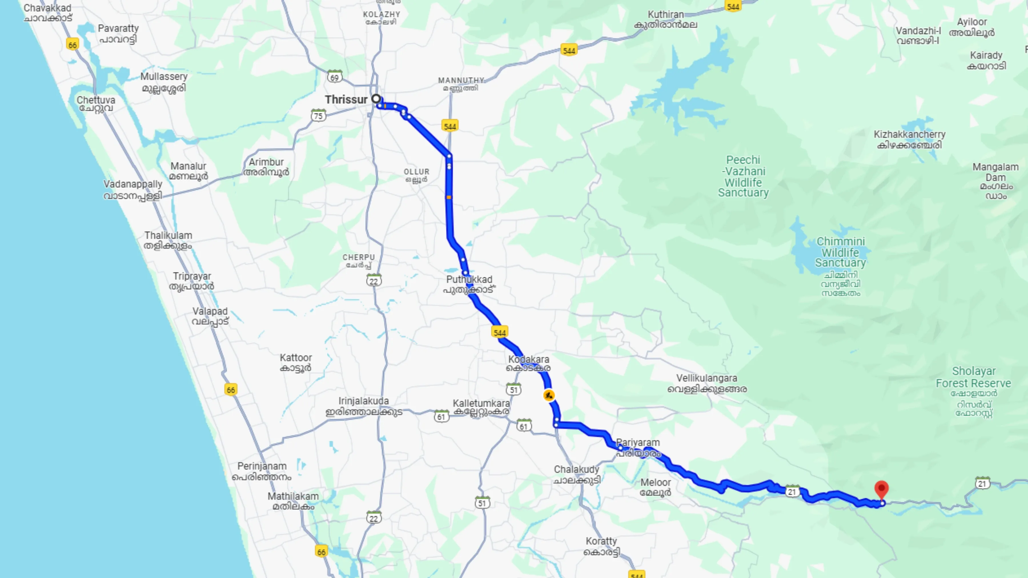 Thrissur to Athirapally